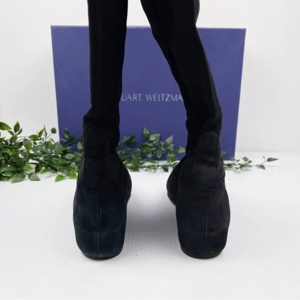 Stuart Weitzman lander otk anthracite suede wedge boots SW68376 size 7.5